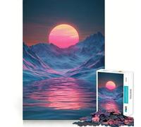 Puzzle da 1000 pezzi "Montagne al tramonto rosa" per adulti, gioco di abilità mentale, relax, design, assemblaggio, pezzo da collezione (38x26cm)