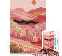 Puzzle da 1000 pezzi "Montagne al tramonto rosa" per adulti, gioco di abilità mentale, relax, design, assemblaggio, pezzo da collezione (50x75cm)