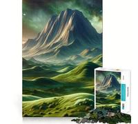 Puzzle da 1000 pezzi "Montagne e colline verdi" per adulti, gioco di logica e svago, bordi lisci, regalo perfetto (50x75cm)