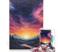 Puzzle da 1000 pezzi "Montagne e pianeti" gioco per famiglie assemblaggio di motivi con pezzi di forma casuale completamente ad incastro 38x26cm
