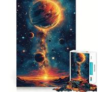 Puzzle da 1000 pezzi "Montagne e Pianeti" per adulti, gioco di logica fine, divertente e silenzioso, bordi puliti, regalo memorabile (38x52cm)