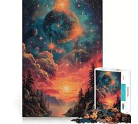 Puzzle da 1000 pezzi "Montagne e pianeti" per ragazzi, ideale per migliorare la memoria, hobby tranquillo, bordi precisi, regalo di compleanno (38x26cm)