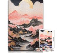 Puzzle da 1000 pezzi - Montagne rosa, calma, piacevole, divertimento, tempo libero, stretto, senza cuciture, precisione, giocattolo, dimensioni 38x26cm