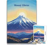 Puzzle da 1000 pezzi Monte Elbrus, Russia Un modo rilassante per riempire il tempo libero Giocattolo da gioco con taglio preciso e costante Dimensioni: 38x52cm