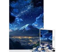 Puzzle da 1000 pezzi Monte Fuji,Giappone,città illuminata nel cielo notturno,giocattoli antistress,ottimo regalo per giochi impossibili,allena il tuo cervello e le tue mani,dimensioni 38x26cm