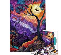 Puzzle da 1000 pezzi Mosaico della foresta crepuscolare Gioco avvincente per coltivare la pazienza Gioco educativo per divertimento in famiglia Idee regalo (dimensioni 75x50cm)