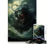 Puzzle da 1000 pezzi "Mostri marini in rivolta" per adulti e ragazzi ideale per stimolare la memoria favorire la calma e favorire la fuga dalla realtà con taglio liscio e un regalo speciale (50x75cm)