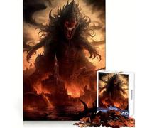 Puzzle da 1000 pezzi "Mostro dagli occhi rossi" per adolescenti, gioco di logica mentale, silenzioso, tranquillo, taglio preciso, articolo dei desideri di Babbo Natale (50x75cm)