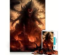 Puzzle da 1000 pezzi "Mostro dagli occhi rossi" per adolescenti, gioco di logica mentale, silenzioso, tranquillo, taglio preciso, articolo dei desideri di Babbo Natale (50x75cm)