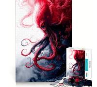 Puzzle da 1000 pezzi "Mostro tentacolare rosso" per adolescenti, gioco di logica, divertimento in famiglia, bordi trasparenti, una piacevole sorpresa (38x26cm)