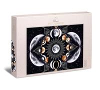 Puzzle da 1000 pezzi, motivo cosmico con luna piena e forme di luce ciclica, design mistico notturno, qualità puzzle, made in Germany