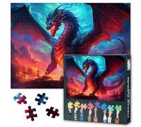 Puzzle da 1000 pezzi, motivo: drago astratto, opera d'arte per adulti, puzzle unico per rilassarsi e gestire lo stress, regalo creativo, 50,5 x 70,5 cm
