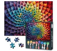 Puzzle da 1000 pezzi, motivo floreale astratto, motivo mandala, con tavola puzzle di alta qualità, 70 x 50 cm