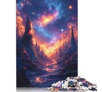 Puzzle da 1000 pezzi, motivo: galassia cosmica, paesaggio neon, difficoltà per adulti, rafforza le relazioni tra i membri della famiglia, 1000 pezzi (75 x 50 cm)