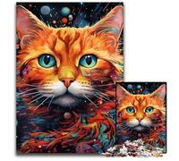 Puzzle da 1000 pezzi, motivo: gatto colorato, attività stimolante per la famiglia, sfida per il cervello, regalo perfetto per adolescenti, 50x75CM/19,68x29,52 pollici.