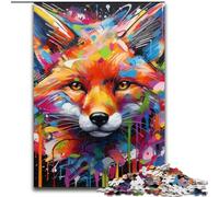 Puzzle da 1000 pezzi, motivo: graffiti di volpe, puzzle da 1000 pezzi, rompicapo fai da te, gioco interattivo per famiglie, dimensioni: 38x26cm