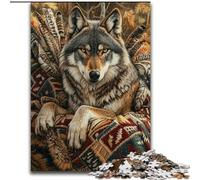 Puzzle da 1000 pezzi, motivo: lupo e totem, per adulti, gioco interattivo per famiglie, sfida per il cervello, regalo, 26x38cm