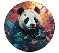 Puzzle da 1000 pezzi, motivo: panda colorato, rotondo, per adulti, adolescenti e famiglie, gioco rompicapo fai da te, regalo, 67,5x67,5 cm.