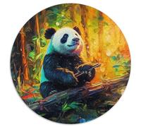 Puzzle da 1000 pezzi, motivo: panda colorato, rotondo, per adulti, gioco interattivo per famiglie, sfida mentale, giocattolo educativo (67,5x67,5cm)