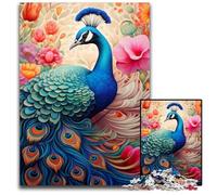 Puzzle da 1000 pezzi, motivo: pavone colorato, impegnativo, divertente per tutta la famiglia, sfida per il cervello, regalo perfetto per adolescenti, 50x75CM/19,68x29,52 pollici.