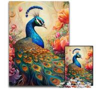 Puzzle da 1000 pezzi, motivo: pavone colorato, in legno, per adulti, rompicapo fai da te, perfetto gioco per famiglie o regalo decorativo, 50x75CM/19,68x29,52 pollici.