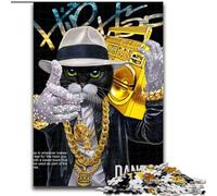 Puzzle da 1000 pezzi, motivo: rapper hip hop, gatto soriano, gioco educativo e divertente da interno per la decorazione della casa, dimensioni 26X38cm