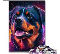 Puzzle da 1000 pezzi, motivo: Rottweiler, puzzle fantasy difficile per adulti, dimensioni 26x38cm, gioco decorativo fai da te stimolante, giocattolo interattivo per famiglie.