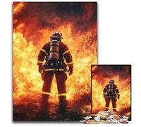 Puzzle da 1000 pezzi, motivo: Vigile del fuoco, in cartone, per decorare la casa, regalo, giocattolo stimolante per tutta la famiglia, perfetto per le serate di gioco, 26x38cm
