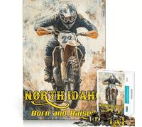 Puzzle da 1000 pezzi "Motocross North Idaho" per ragazzi, stimolante per la mente, divertimento per tutta la famiglia, bordi precisi, regalo memorabile (38x26cm)