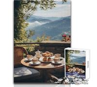 Puzzle da 1000 pezzi Mountain View Coffee Break per adulti, gioca e impara in modo intelligente, sentito per festeggiare, dimensioni 38x26cm