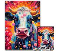 Puzzle da 1000 pezzi "Mucca con il cerchio", per adulti, perfetto per decorare la casa o l'ufficio, ideale come regalo di Natale, 50x75CM/19,68x29,52 pollici.