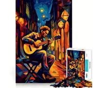 Puzzle da 1000 pezzi "Musicista di strada e chitarrista" per adolescenti, gioco che stimola la logica e favorisce il gioco rilassante, con bordi di alta qualità e illustrazioni da collezione 38x52cm