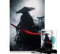 Puzzle da 1000 pezzi Mystic Ghost Samurai︰ Red Katana Legend per adolescenti, stimola la memoria, riduce lo stress, crea un'opera d'arte da parete con bordi netti (50x75cm)