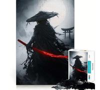 Puzzle da 1000 pezzi Mystic Ghost Samurai︰ Red Katana Legend per adulti, ideale per migliorare la memoria, per momenti di relax e per un assemblaggio rilassante (38x52cm) Regalo di alta qualità