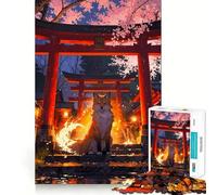 Puzzle da 1000 pezzi "Mystic Kitsune Gate" per adulti, gioco di logica e rilassamento, bordi affilati, regalo di alta qualità (50x75cm)