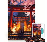 Puzzle da 1000 pezzi "Mystic Kitsune Gate" per adulti, gioco di logica stimolante, divertimento rilassante, bordi chiari, regalo memorabile (38x52cm)