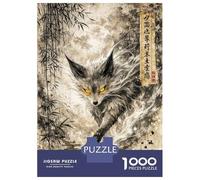 Puzzle Da 1000 Pezzi Mystical Fox Under The Moon Puzzle Per Adulti Gioco Rompicapo Decorazione Perfetta Regali Unici Per Compleanno E Natale 38x26cm/1000pcs