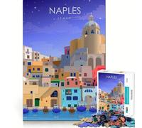 Puzzle da 1000 pezzi Napoli Italia Poster di viaggio Stretto incastro Gioco Allenamento concentrazione Divertimento Relax Tempo di gioco Regalo di Natale Tempo libero (50x75cm)