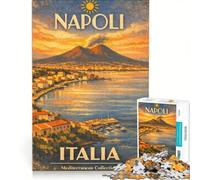 Puzzle da 1000 pezzi Napoli Sunset Poster | 75x50cm Regalo di compleanno Decorazione per la casa Giocattoli Regali di Natale e di compleanno