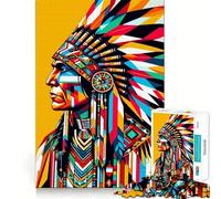 Puzzle da 1000 pezzi "Nativi Americani" di Wpap per adulti, gioco di logica stimolante, divertimento rilassante, bordi chiari, regalo memorabile (38x52cm)
