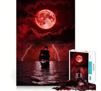 Puzzle da 1000 pezzi "Nave della Luna di Sangue" con incastri precisi,gioco creativo e divertente,gioco rilassante,regalo di Natale per la tranquillità 38x52cm
