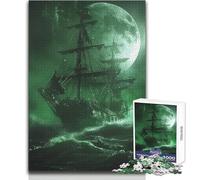 Puzzle da 1000 pezzi "Nave fantasma nella tempesta" per adolescenti, gioco di pensiero logico interattivo, ideale come regalo per occasioni memorabili, dimensioni 38x26cm