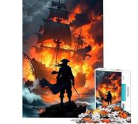 Puzzle da 1000 pezzi "Nave in fiamme" e "Guerriero solitario" - Giochi educativi per un'esperienza di gioco stimolante e divertente ideale come regalo o per passare il tempo durante le vacanze