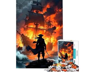 Puzzle da 1000 pezzi "Nave in fiamme" e "Guerriero solitario" - Giochi educativi per un'esperienza di gioco stimolante e divertente ideale come regalo o per passare il tempo durante le vacanze