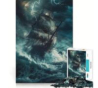 Puzzle da 1000 pezzi "Nave in tempesta" per adulti e ragazzi, ideale per migliorare la memoria, rilassare la mente e creare un'atmosfera magica, perfetto come regalo di Natale 38x26cm