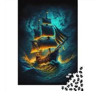 Puzzle da 1000 pezzi Nave pirata 3 per adulti e adolescenti Puzzle in legno Regali per la vigilia di Natale 1000 pezzi (75x50 cm)
