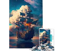 Puzzle da 1000 pezzi Nave pirata (B) Gioco interattivo Giocattolo educativo Regalo per il Secret Santa Decorazione perfetta (Dimensioni 38x26cm)