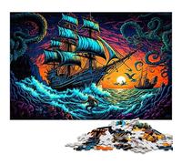 Puzzle da 1000 pezzi "Nave pirata", regalo per adulti, attività per famiglie, decorazioni fai da te per la casa, regalo di Natale 26X38CM/10,23x14,96 pollici