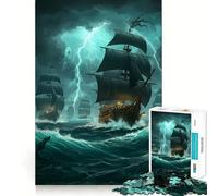 Puzzle da 1000 pezzi "Navi pirata in mare in tempesta" per adulti e ragazzi ideale per stimolare la creatività alleviare lo stress e creare un'atmosfera rilassata perfetto come regalo per le vacanze