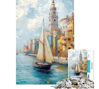 Puzzle da 1000 pezzi Navigazione a Venezia per ragazzi ideale per il divertimento in famiglia e l'interazione genitore-figlio compleanno e Natale 50x75cm